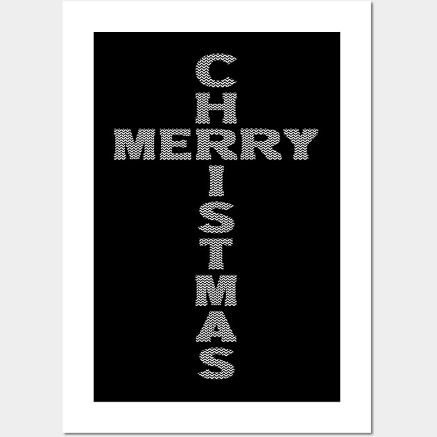 Merry Christmas Cross Wall Art by Etopix